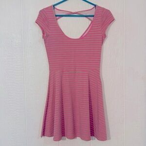 American eagle pink striped summer dress small